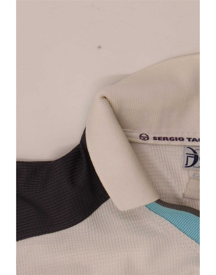 Sergio Tacchini Mens Polo Shirt Medium White Colourblock