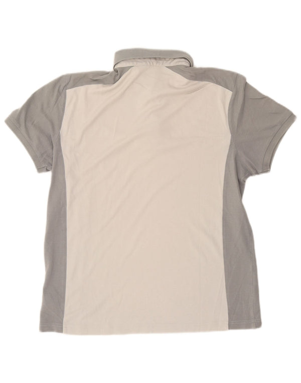 Calvin Klein Mens Body Fit Polo Shirt Medium Grey Colourblock Cotton