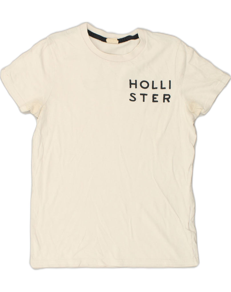 HOLLISTER Mens Graphic T-Shirt Top Small Off White Cotton | Vintage Hollister | Thrift | Second-Hand Hollister | Used Clothing | Messina Hembry 