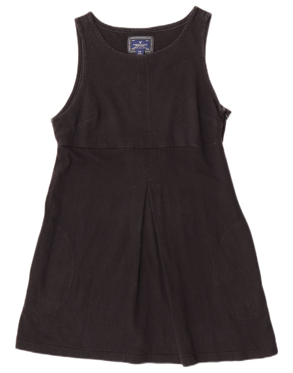 American Eagle Womens Sleeveless A-Line Dress UK 14 Large Black Cotton