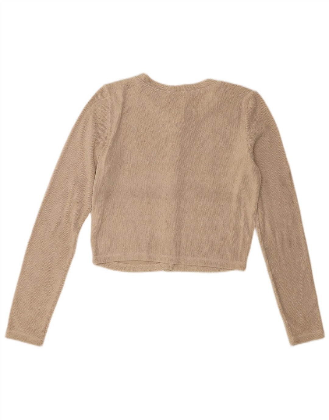 Zara Womens Crop Cardigan Sweater UK 10 Small Beige Polyester
