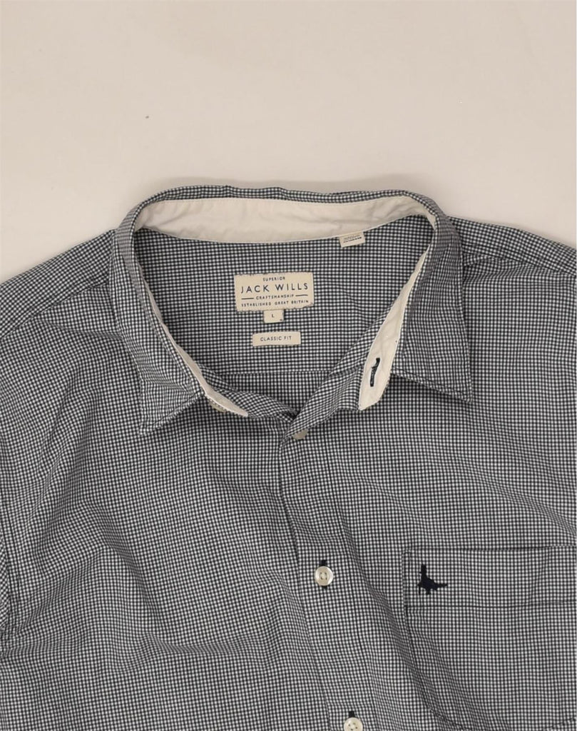 JACK WILLS Mens Classic Fit Shirt Large Grey Check Cotton | Vintage Jack Wills | Thrift | Second-Hand Jack Wills | Used Clothing | Messina Hembry 