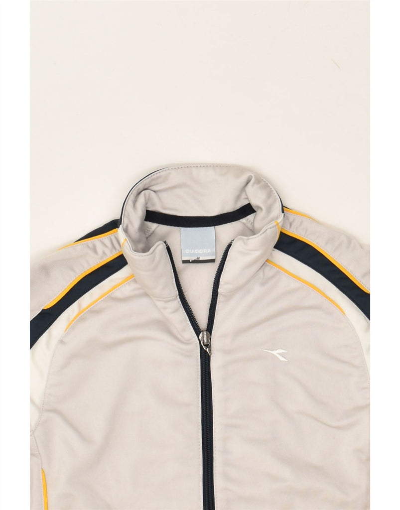 DIADORA Boys Tracksuit Top Jacket 6-7 Years Grey Colourblock Polyester | Vintage Diadora | Thrift | Second-Hand Diadora | Used Clothing | Messina Hembry 