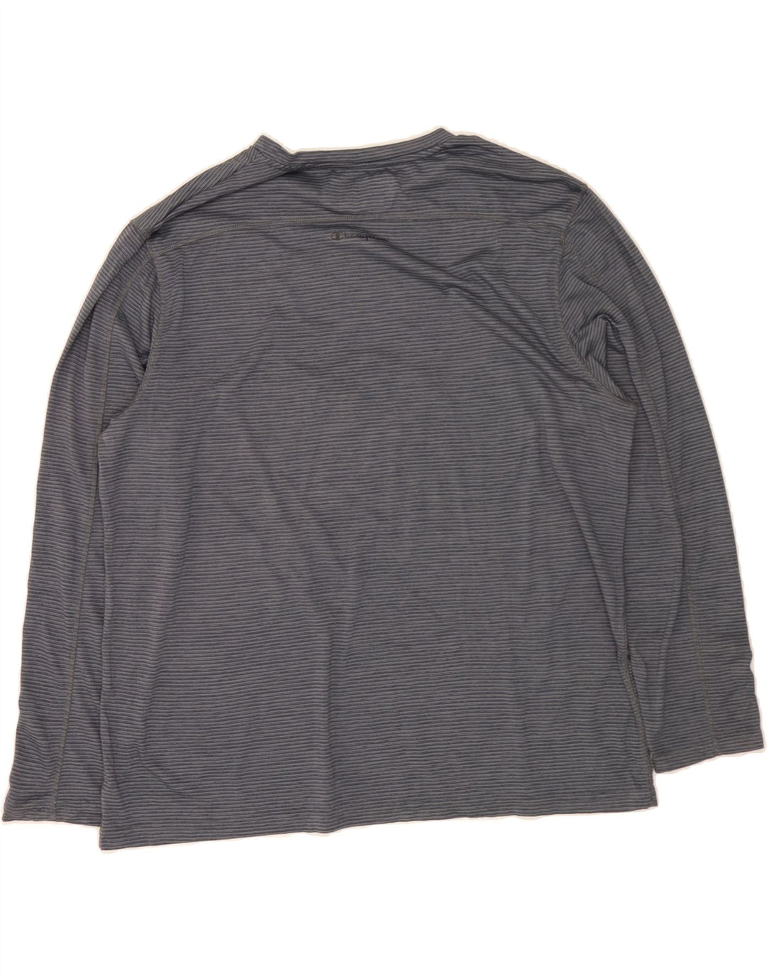 CHAMPION Mens Top Long Sleeve XL Grey Pinstripe Polyester Vintage Champion and Second-Hand Champion from Messina Hembry 