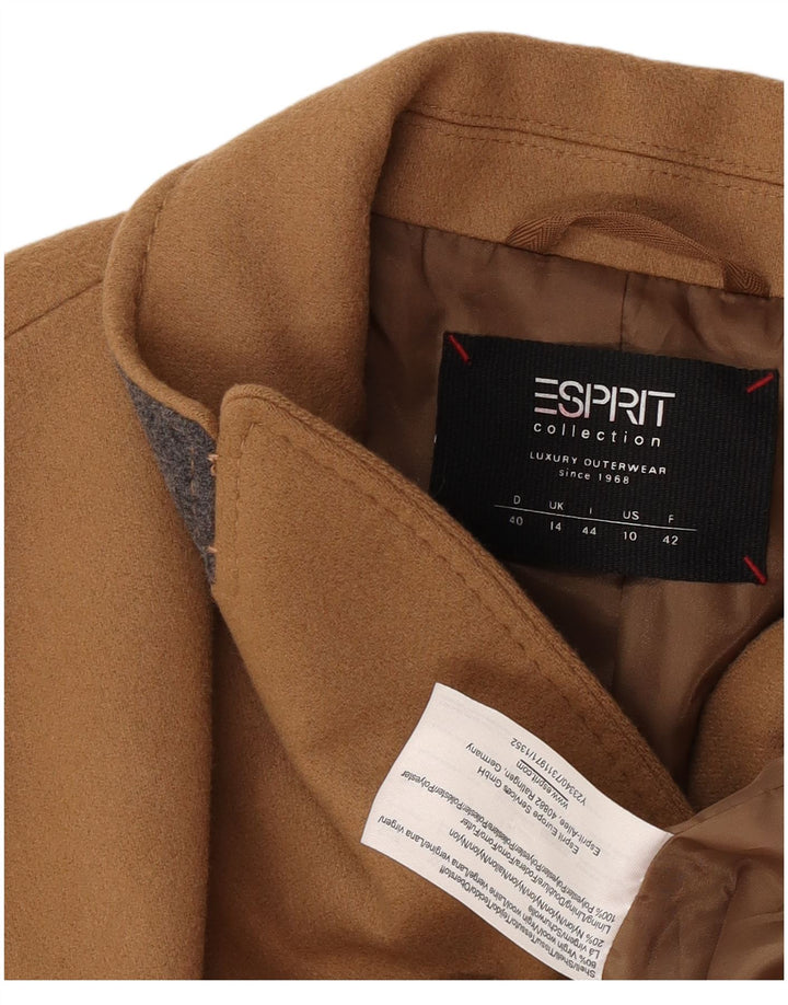 Esprit Womens Overcoat UK 14 Large Beige Virgin Wool