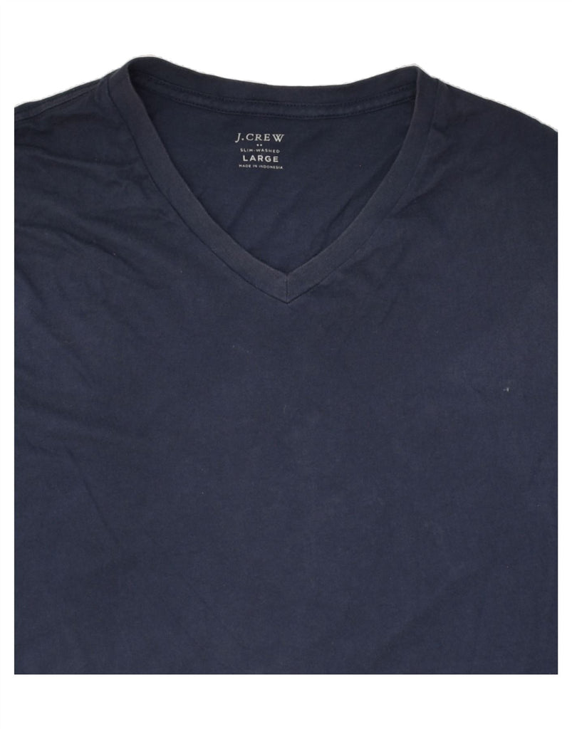 J. CREW Mens Slim T-Shirt Top Large Navy Blue Cotton | Vintage J. Crew | Thrift | Second-Hand J. Crew | Used Clothing | Messina Hembry 