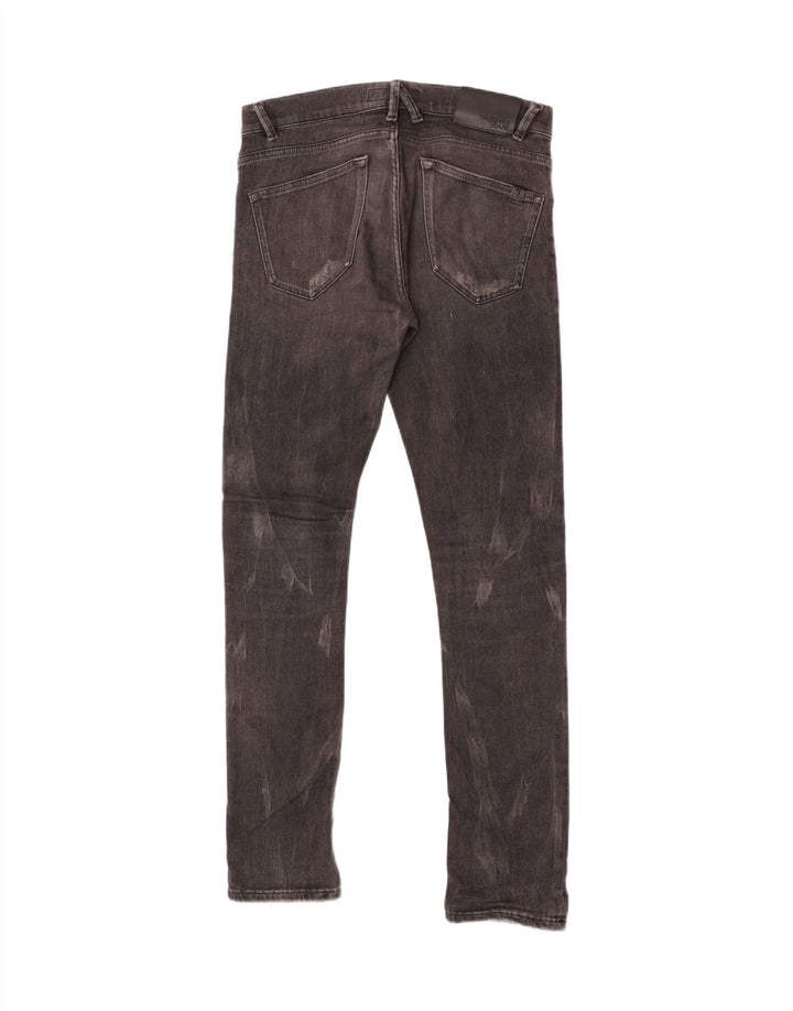 Trussardi Mens Distressed Slim Jeans W33 L34 Black Cotton
