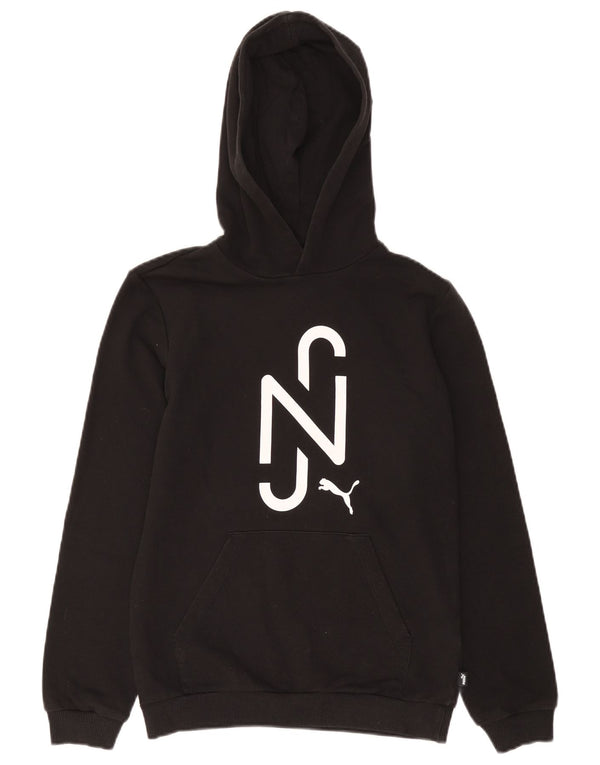 Puma Boys Graphic Hoodie Jumper 13-14 Years Large Black