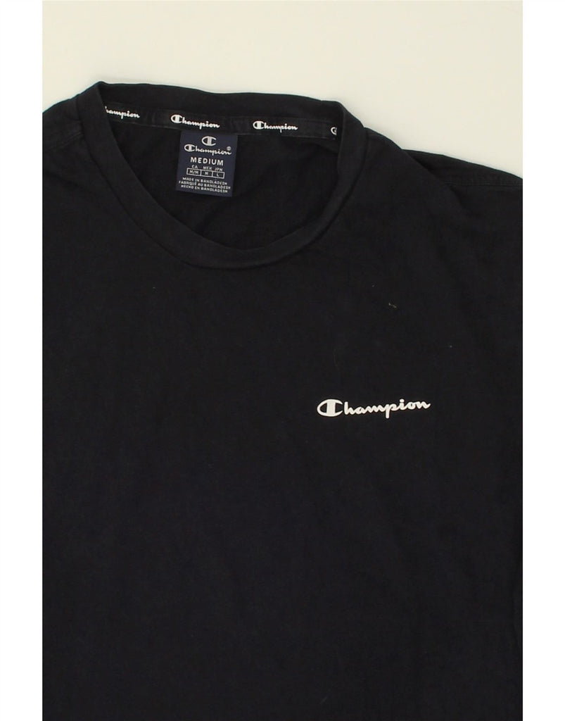 CHAMPION Mens T-Shirt Top Medium Navy Blue Cotton | Vintage Champion | Thrift | Second-Hand Champion | Used Clothing | Messina Hembry 