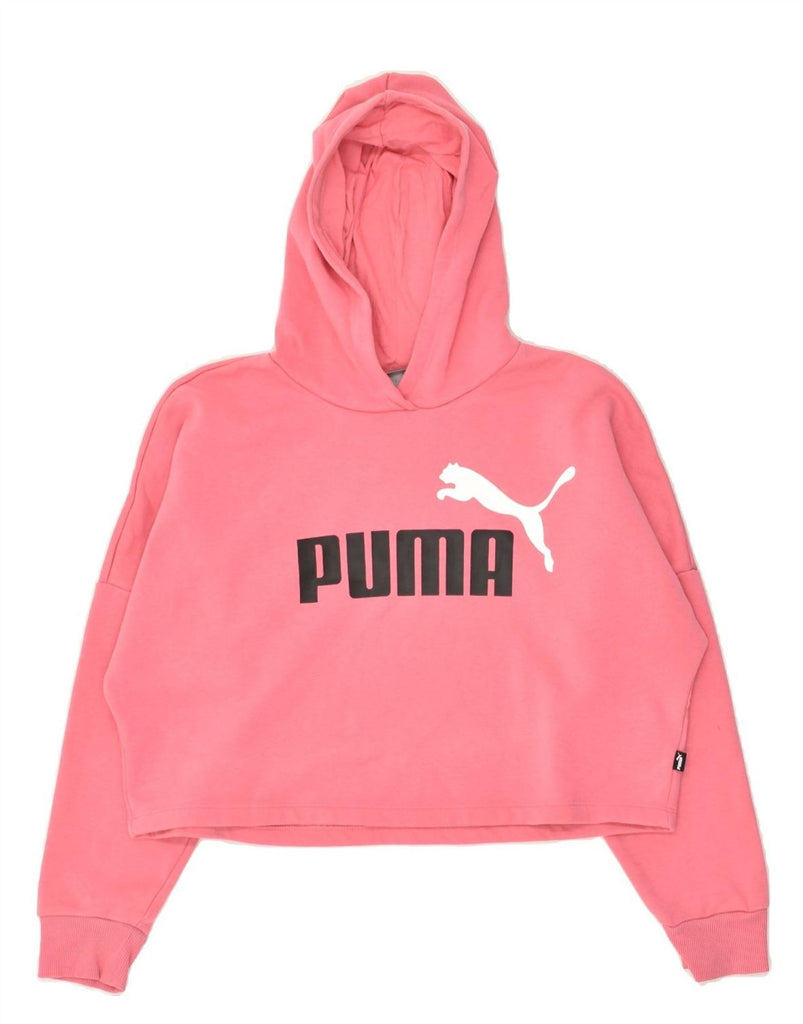 PUMA Girls Oversized Crop Hoodie Jumper 11-12 Years Pink Cotton | Vintage Puma | Thrift | Second-Hand Puma | Used Clothing | Messina Hembry 