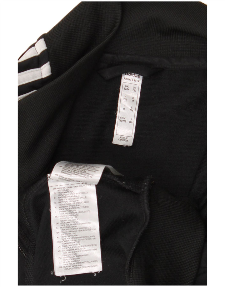 Adidas Mens Tracksuit Top Jacket UK 52/54 2XL Black Polyester