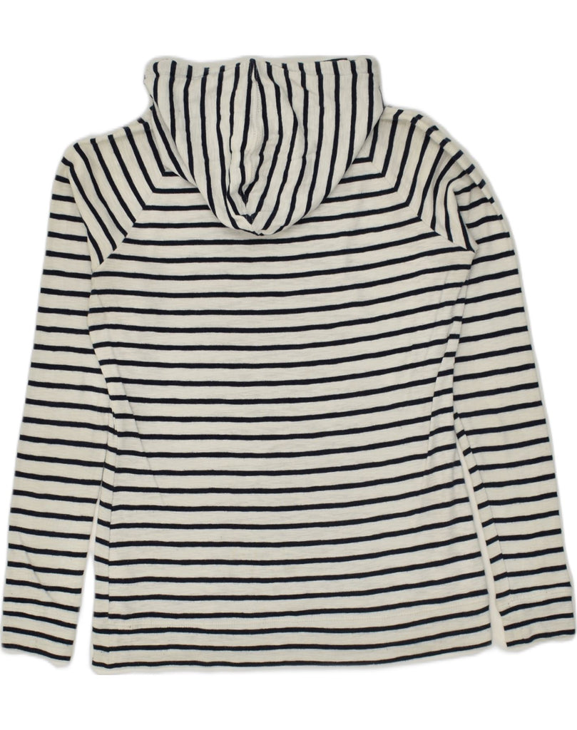 JOULES Womens Hoodie Jumper UK 12 Medium Black Striped Cotton Nautical | Vintage Joules | Thrift | Second-Hand Joules | Used Clothing | Messina Hembry 