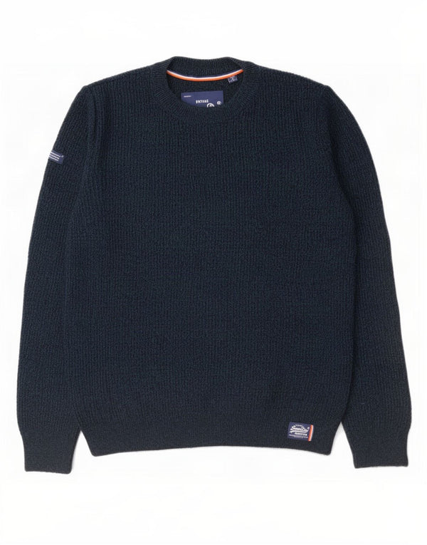 Superdry Mens Crew Neck Jumper Sweater XL Navy Blue