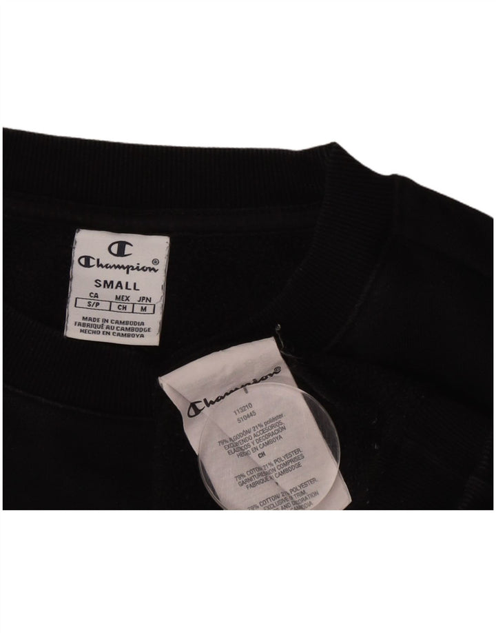 Champion Womens Graphic Oversized Sweatshirt Jumper UK 10 Small Black