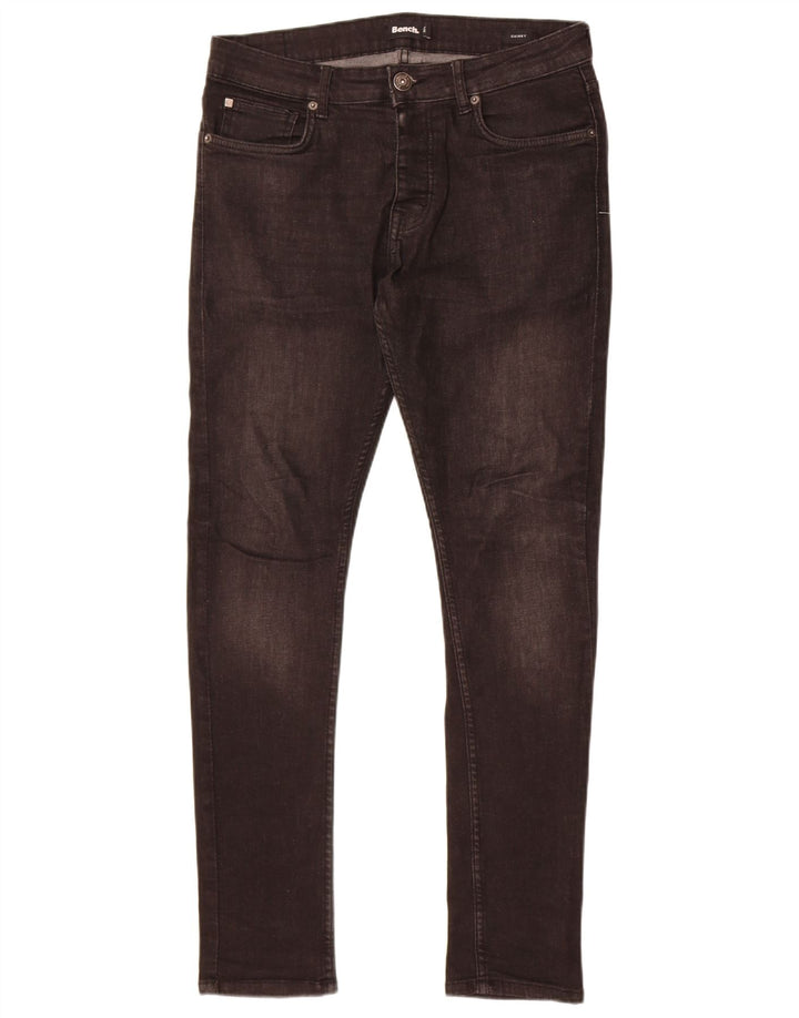 Bench Mens Skinny Jeans W32 L32 Black Cotton