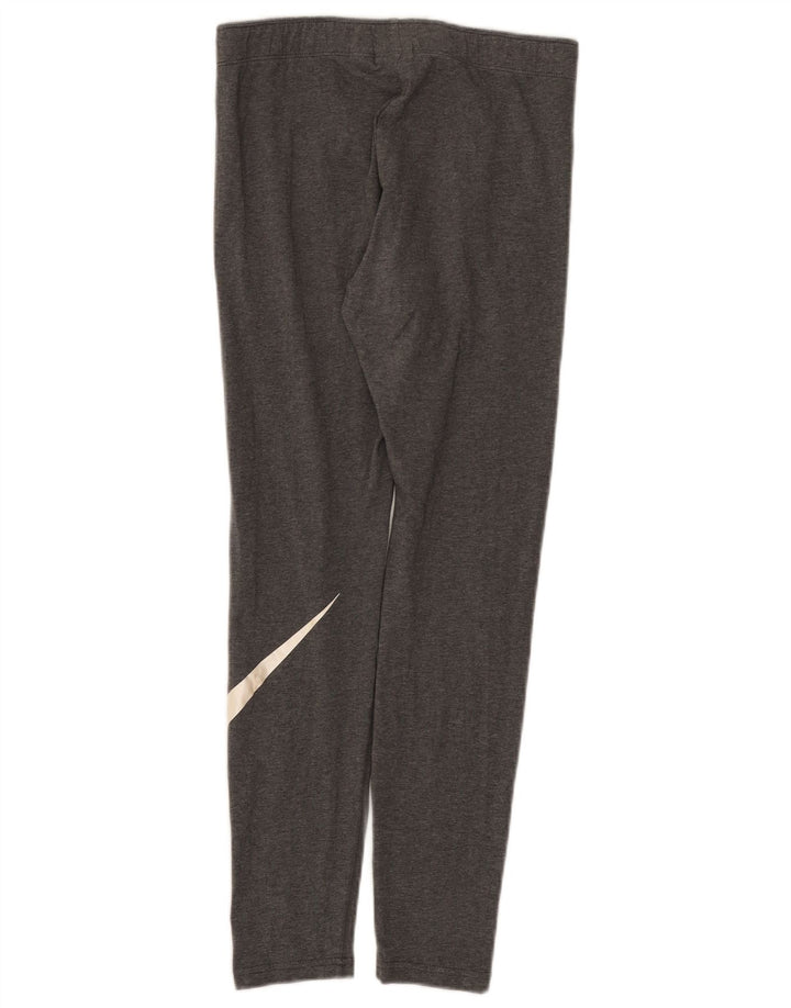Nike Womens Graphic Leggings UK 12 Medium  Grey Flecked Cotton