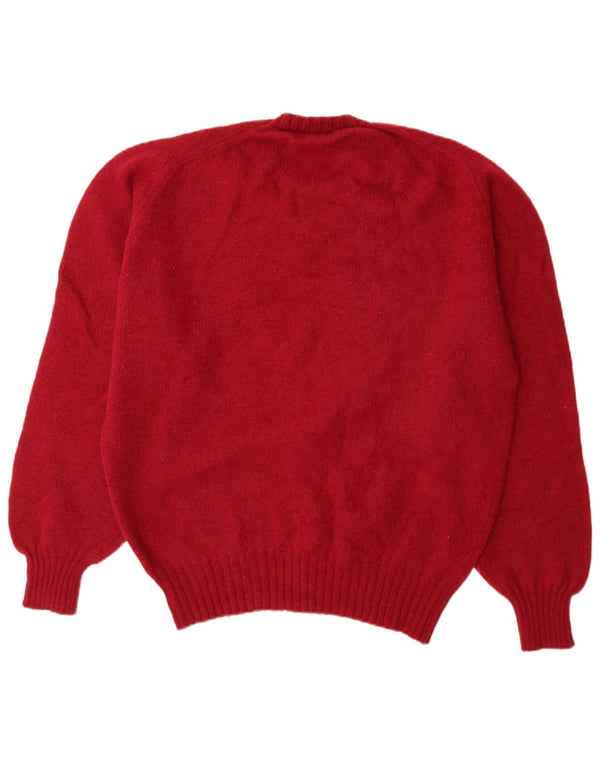 Vintage Mens Crew Neck Jumper Sweater UK 46 XL Red New Wool