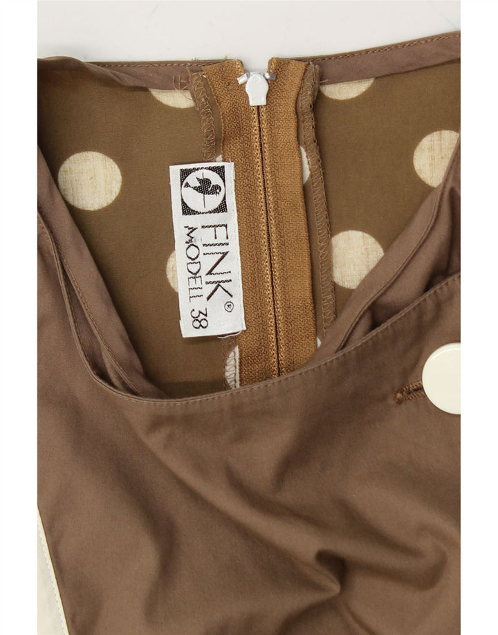FINK MODELL Womens A-Line Dress EU 38 Medium Brown Polka Dot