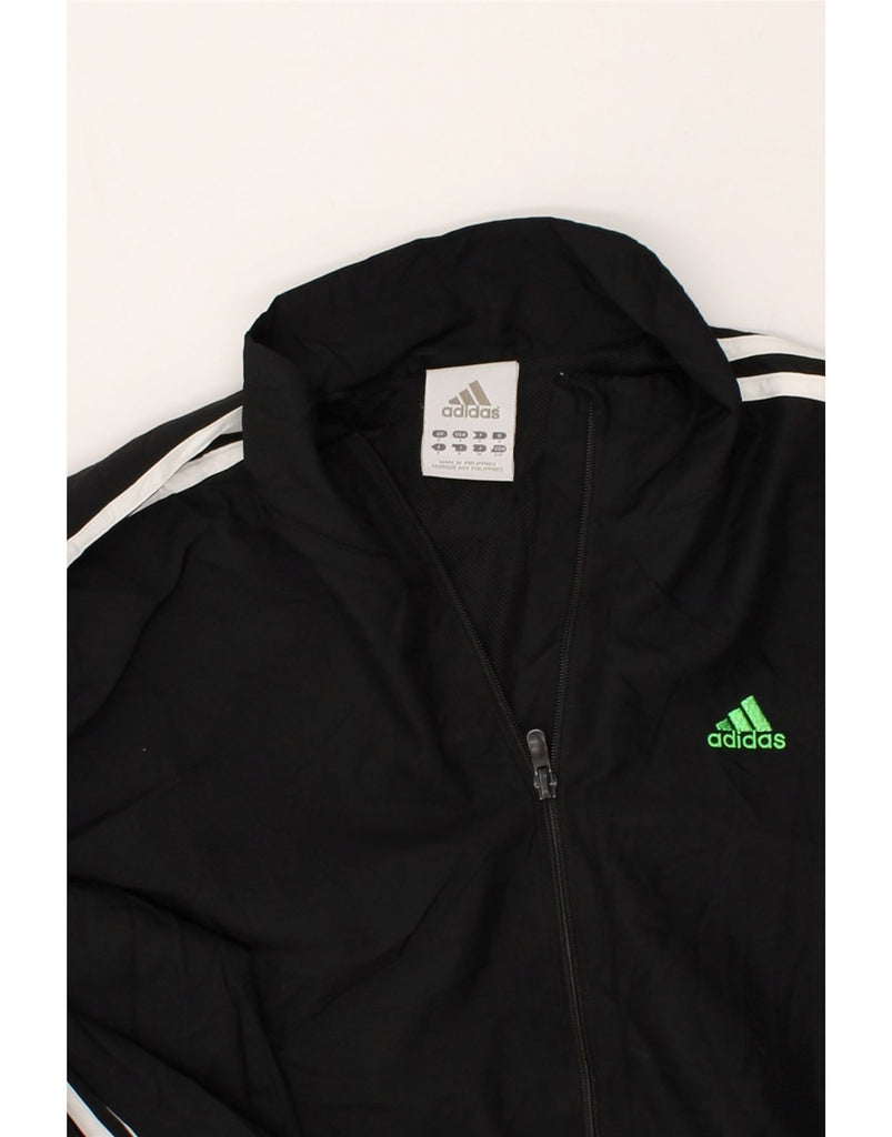 ADIDAS Mens Graphic Tracksuit Top Jacket Small Black Polyester | Vintage Adidas | Thrift | Second-Hand Adidas | Used Clothing | Messina Hembry 
