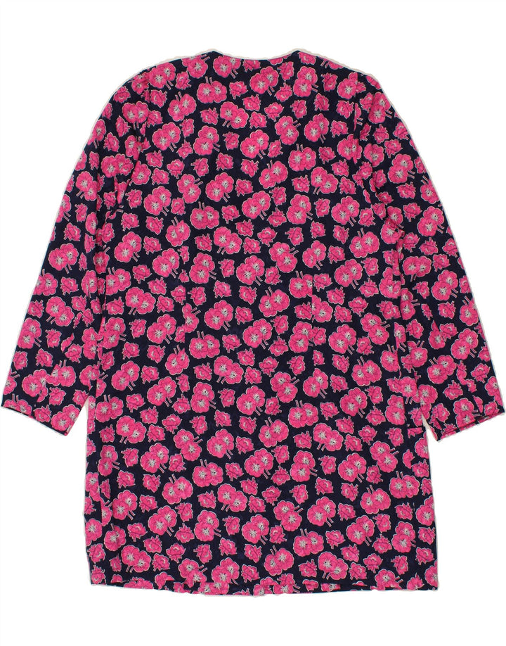 HERMANN LANGE Womens Longline Blazer Jacket UK 16 Large Navy Blue Floral Vintage Hermann Lange and Second-Hand Hermann Lange from Messina Hembry 