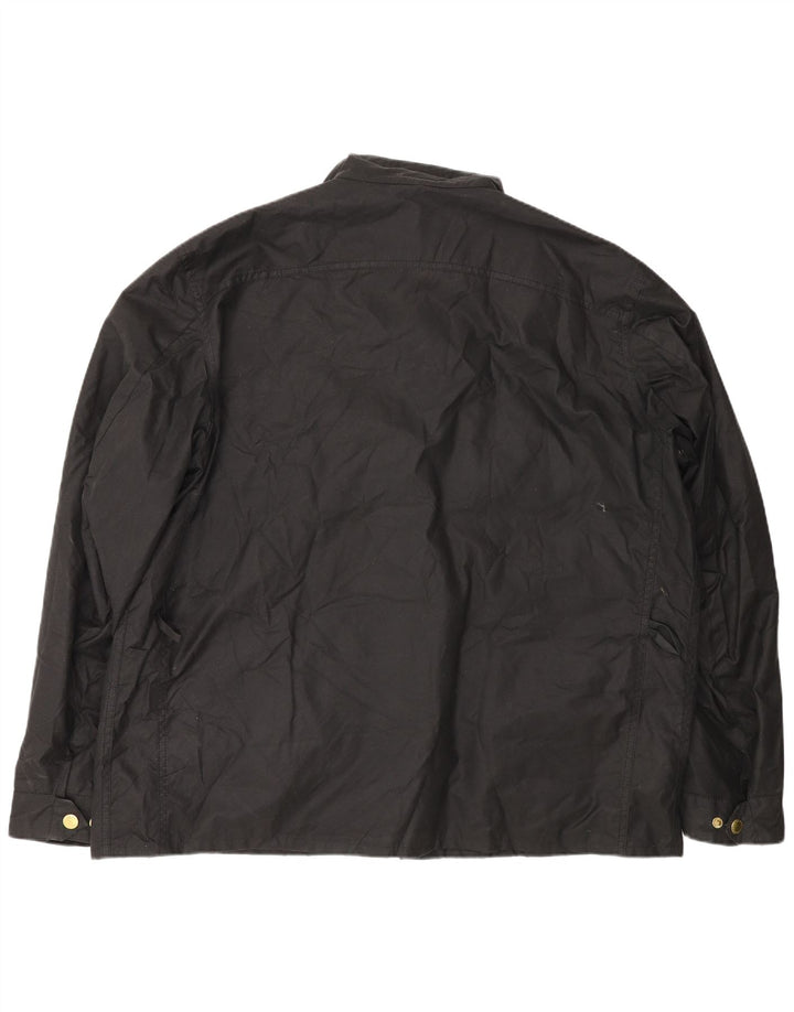 Barbour Mens Waxed Cotton Jacket UK 44 2XL Black Cotton