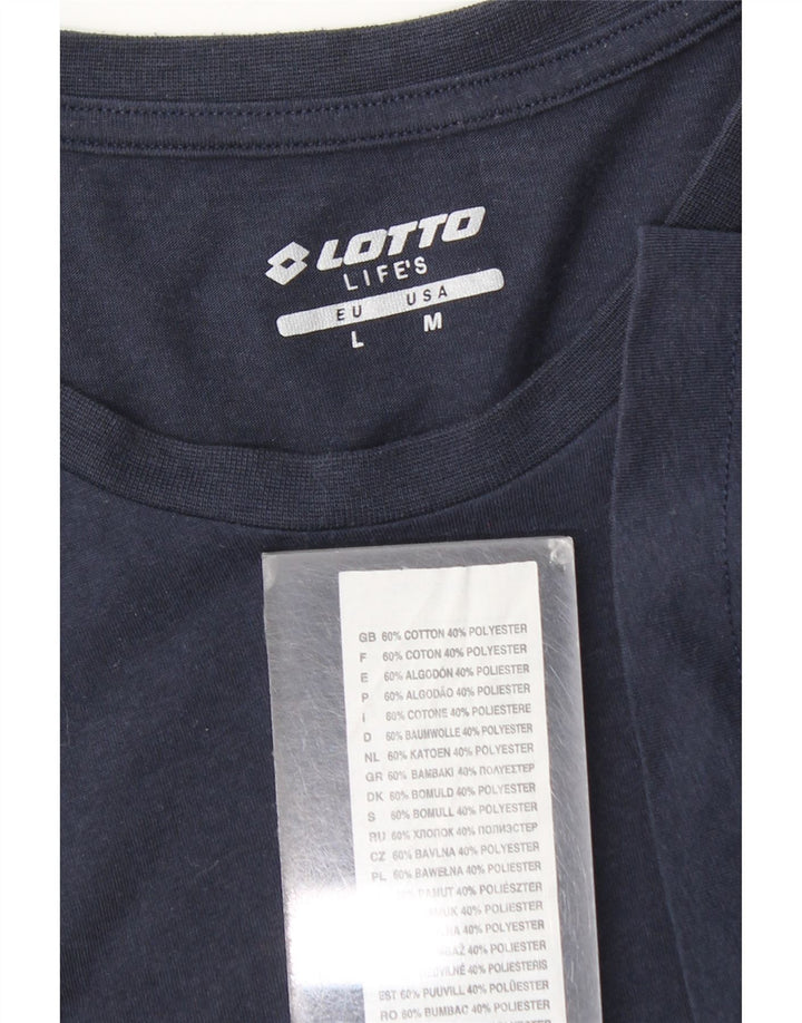 Lotto Mens T-Shirt Top Large Navy Blue Cotton
