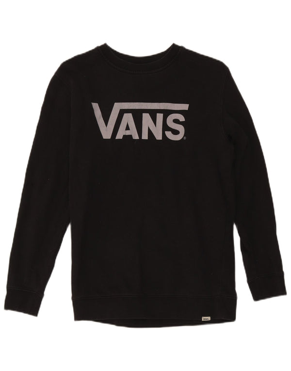 Vans Boys Graphic Sweatshirt Jumper 12-13 Years Large Black Cotton