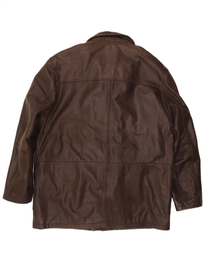 Reed Mens Leather Jacket UK 40 Large Brown