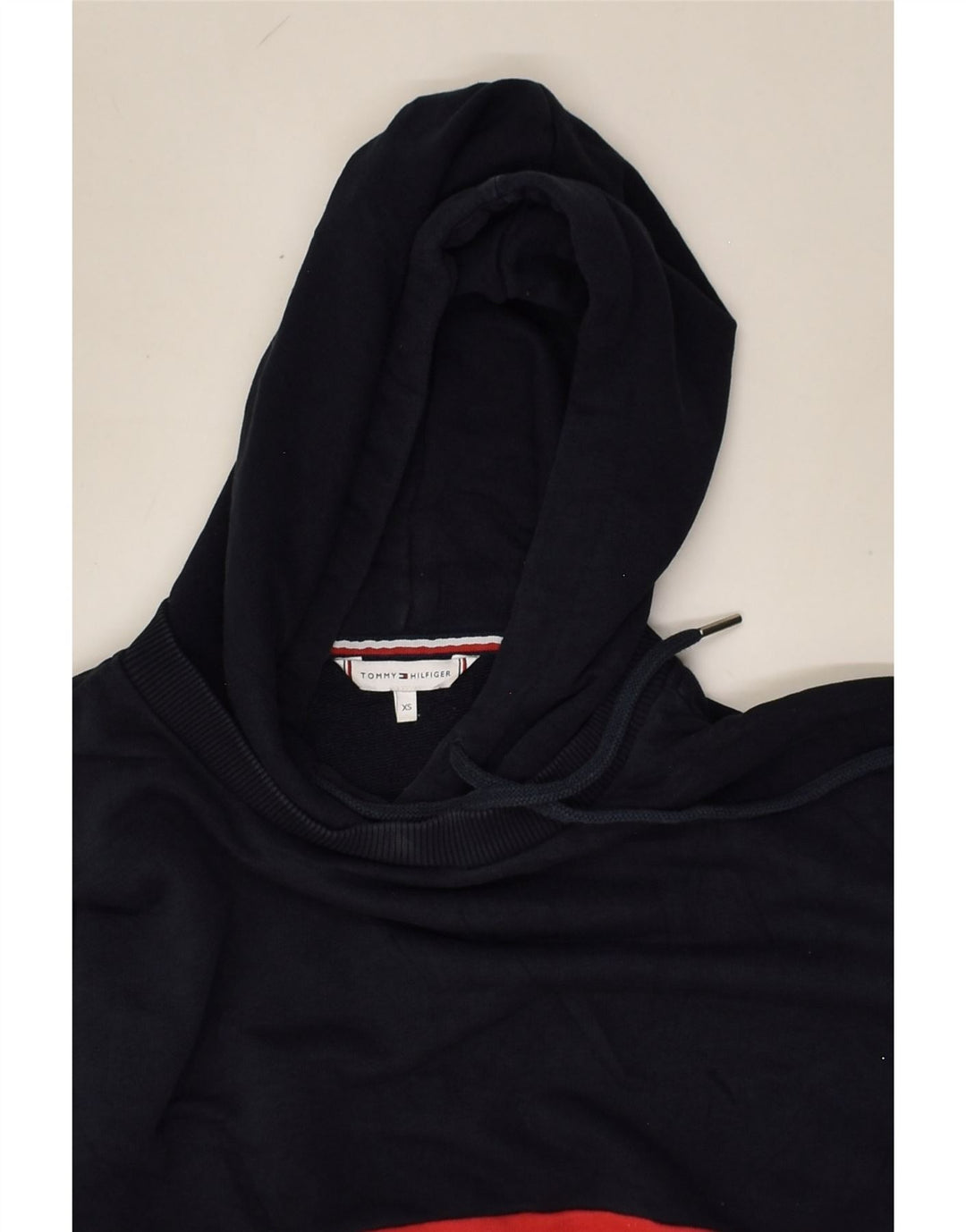TOMMY HILFIGER Mens Hoodie Jumper XS Multicoloured Colourblock Cotton | Vintage Tommy Hilfiger | Thrift | Second-Hand Tommy Hilfiger | Used Clothing | Messina Hembry 