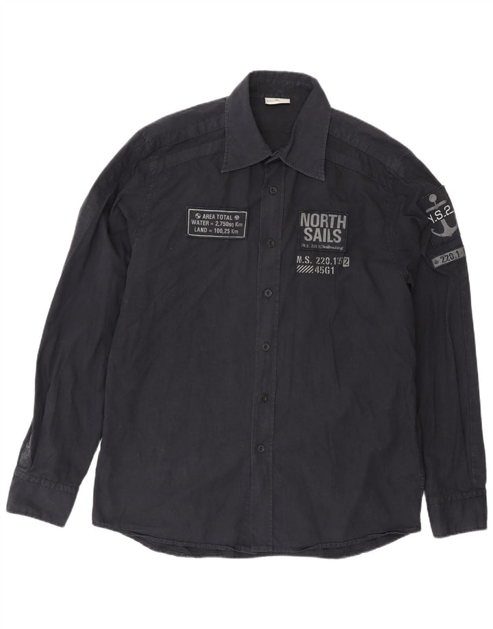 North Sails Mens Graphic Shirt XL Black Cotton