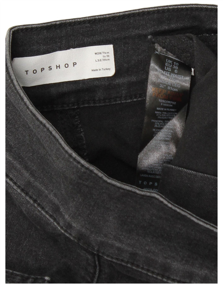 Topshop Womens Flared Jeans W28 L32 Grey Cotton