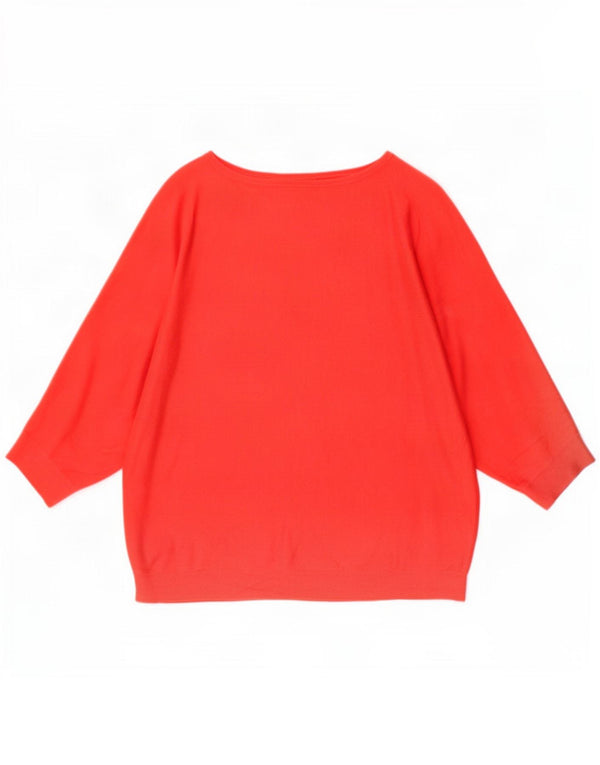 Phase Eight Womens 3/4 Sleeve Batwing Blouse Top UK 16 Large Red Viscose