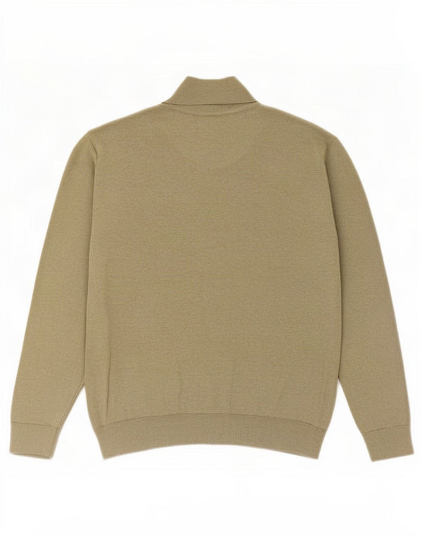 Polo Ralph Lauren Mens Zip Neck Jumper Sweater XL Khaki Cotton
