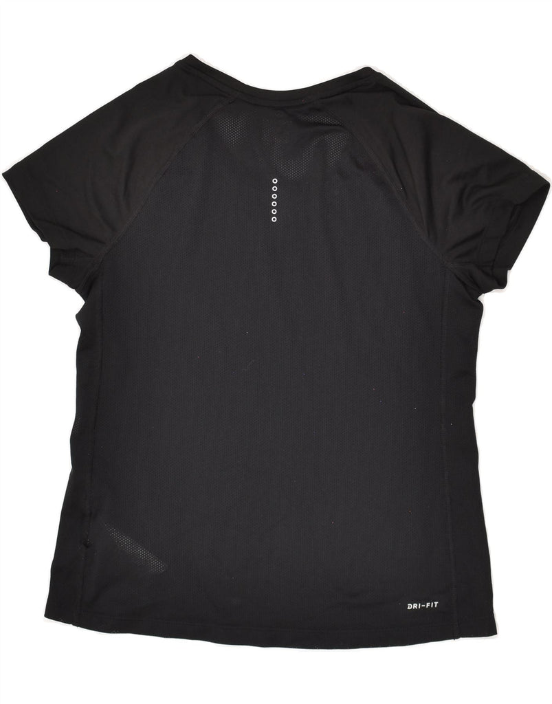 NIKE Womens Dri Fit T-Shirt Top UK 12 Medium Black Polyester | Vintage Nike | Thrift | Second-Hand Nike | Used Clothing | Messina Hembry 