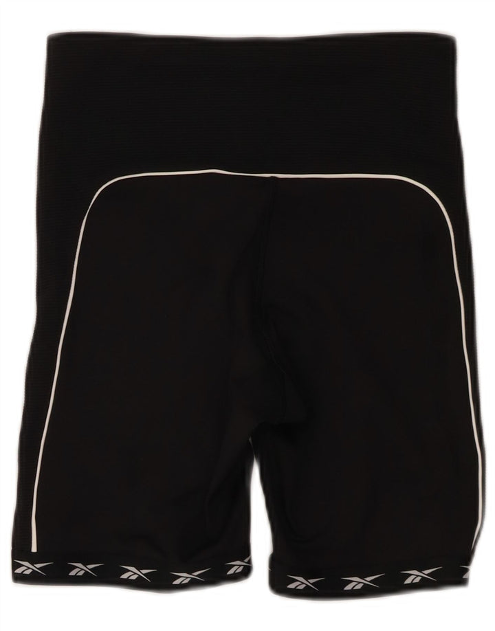 Reebok Womens Speedwick Graphic Sport Shorts UK 8/10 Small  Black Polyester
