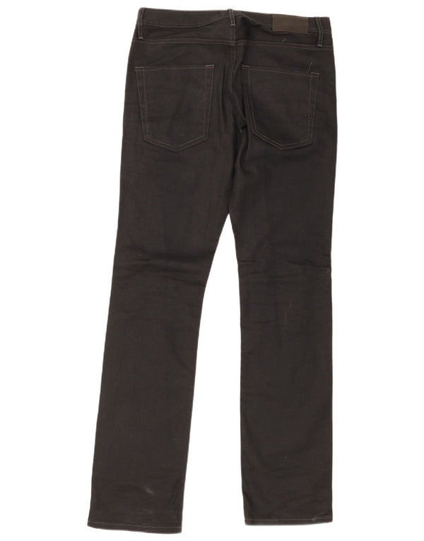 Jack & Jones Mens Clark Regular Fit Straight Jeans W32 L34 Black Cotton