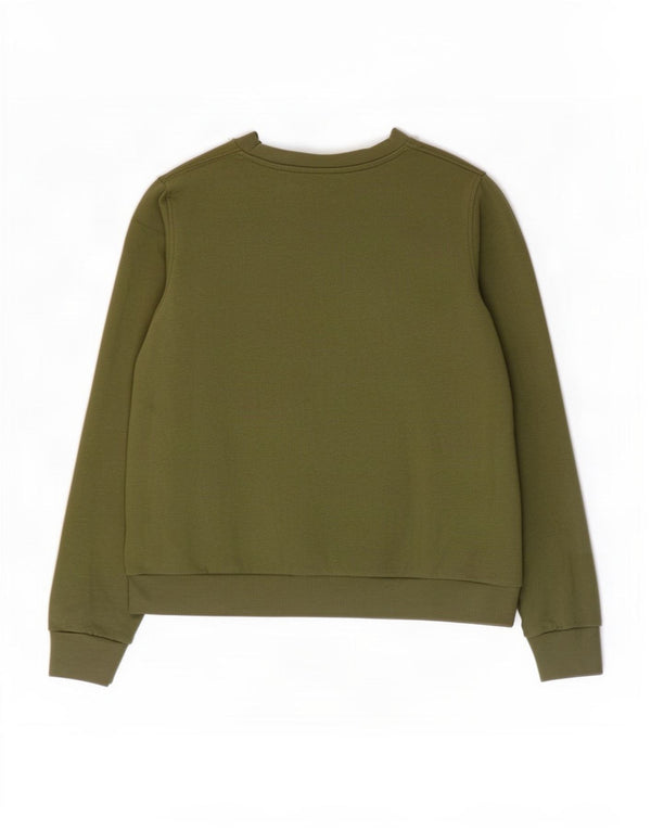 Marks & Spencer Womens Sweatshirt Jumper UK 14 Large Green Cotton