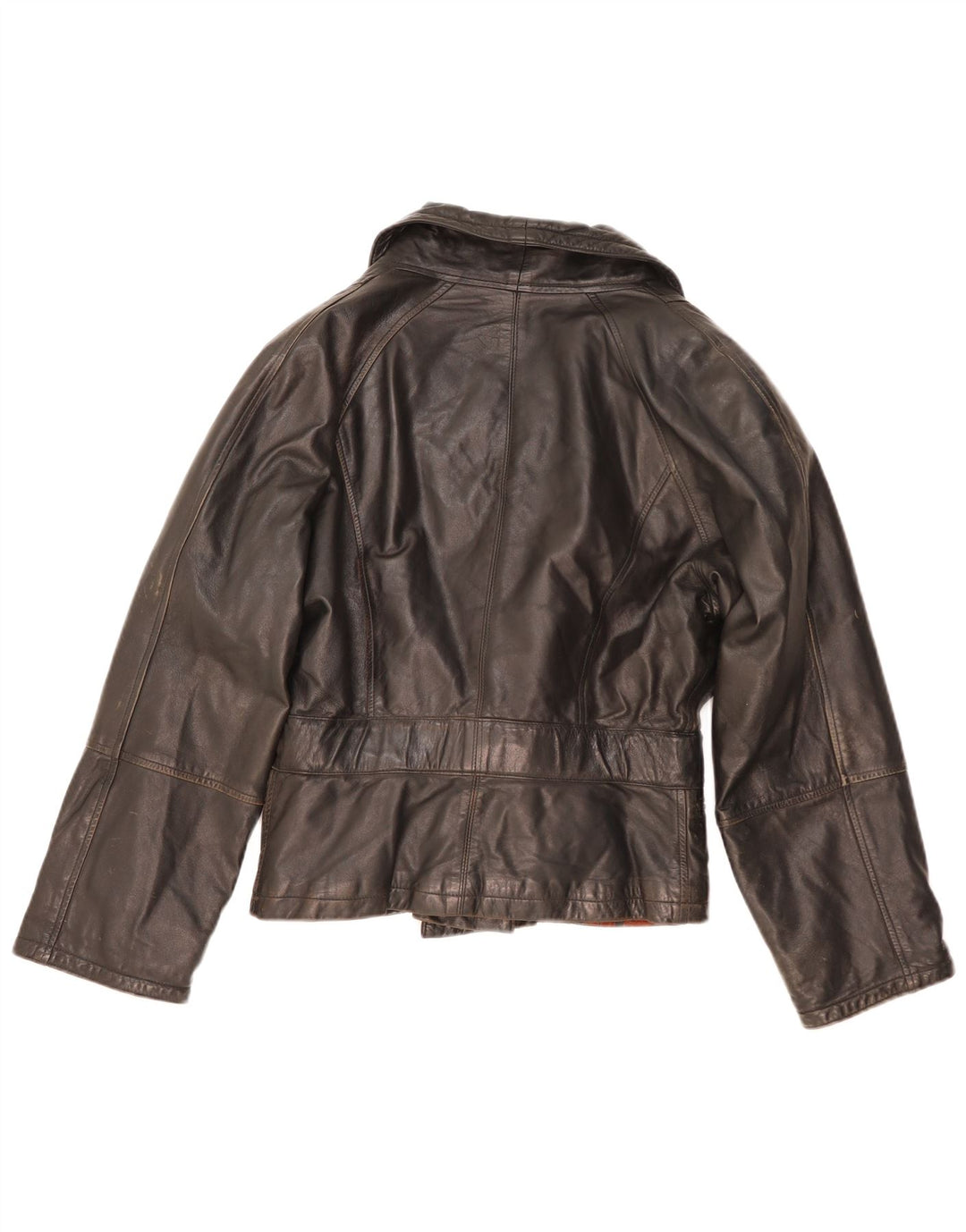 Vintage Womens Leather Jacket UK 14 Medium Black Leather