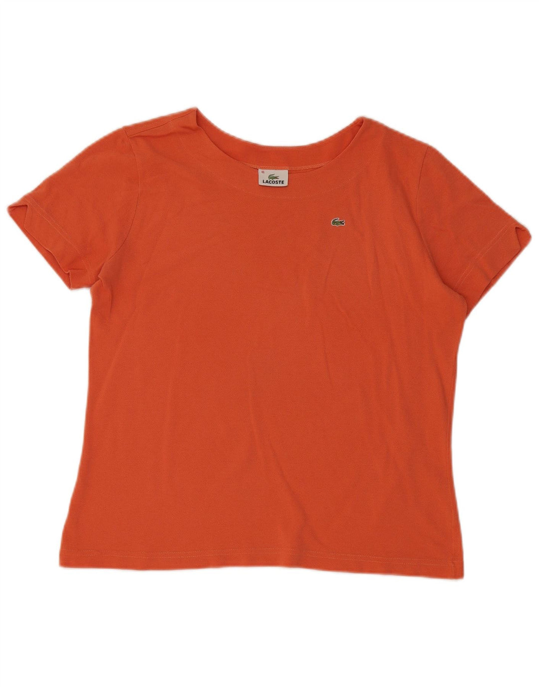 Lacoste Womens T-Shirt Top Size 46 XL Orange Cotton