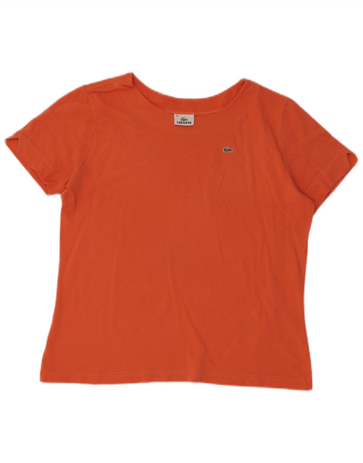 Lacoste Womens T-Shirt Top Size 46 XL Orange Cotton