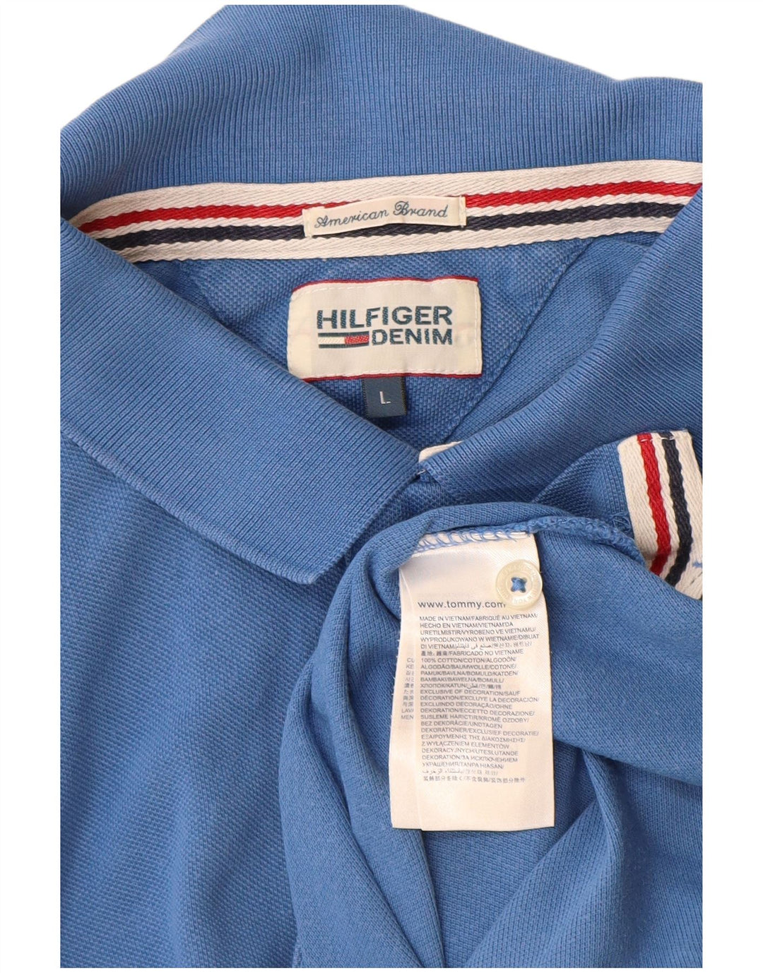 Tommy Hilfiger Mens Polo Shirt Large Blue Cotton