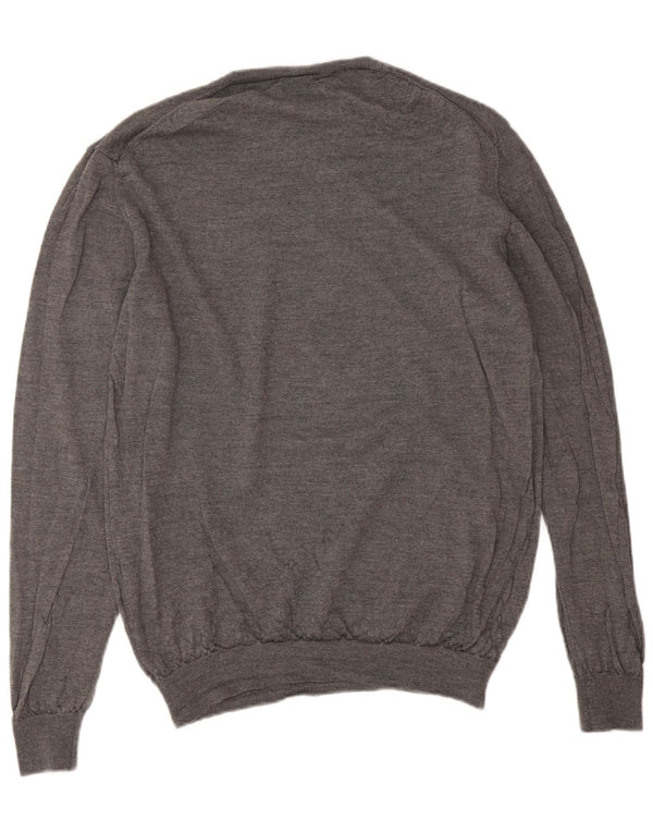 Gant Mens Crew Neck Jumper Sweater 2XL Grey Merino Wool