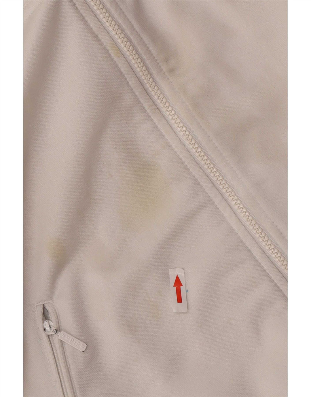 Adidas Mens Tracksuit Top Jacket UK 38/40 Medium White Polyester