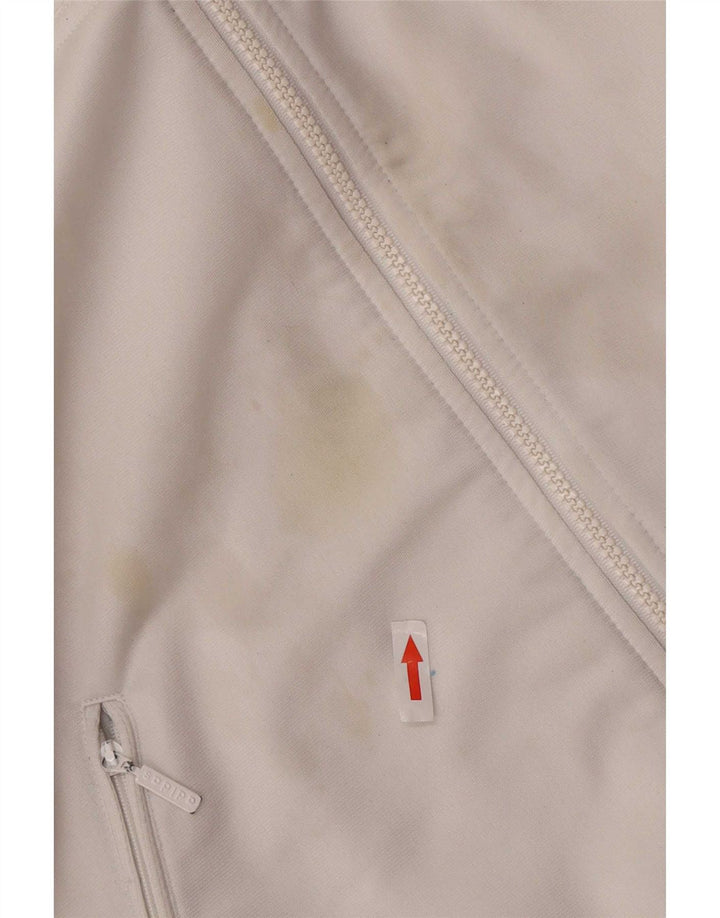 Adidas Mens Tracksuit Top Jacket UK 38/40 Medium White Polyester