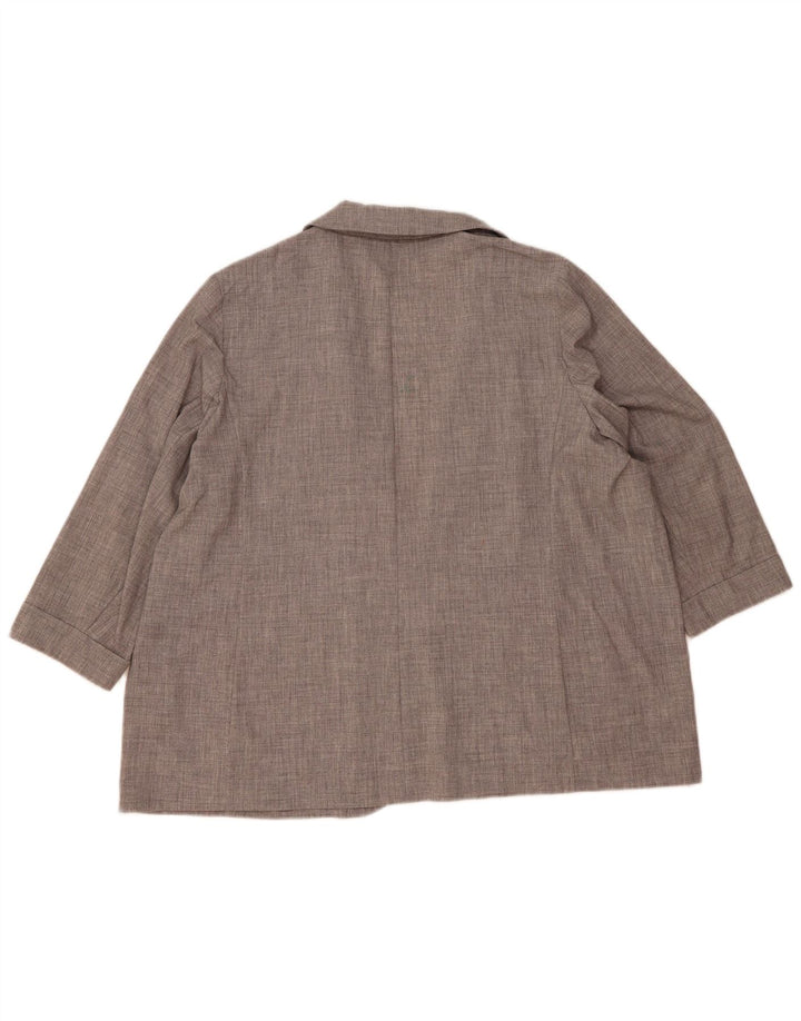 Marks & Spencer Womens 3/4 Sleeve Open Blazer Jacket UK 24 4XL Grey