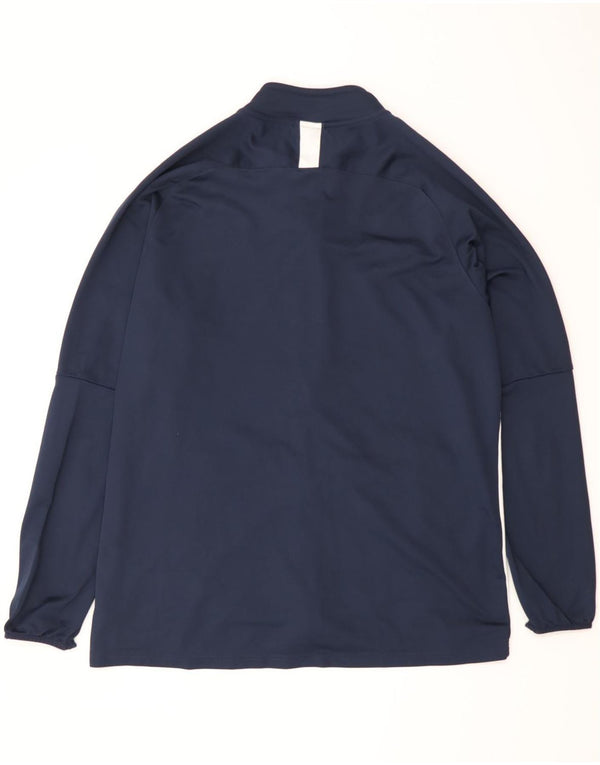 Nike Mens Dri Fit Tracksuit Top Jacket 2XL Navy Blue Colourblock Polyester