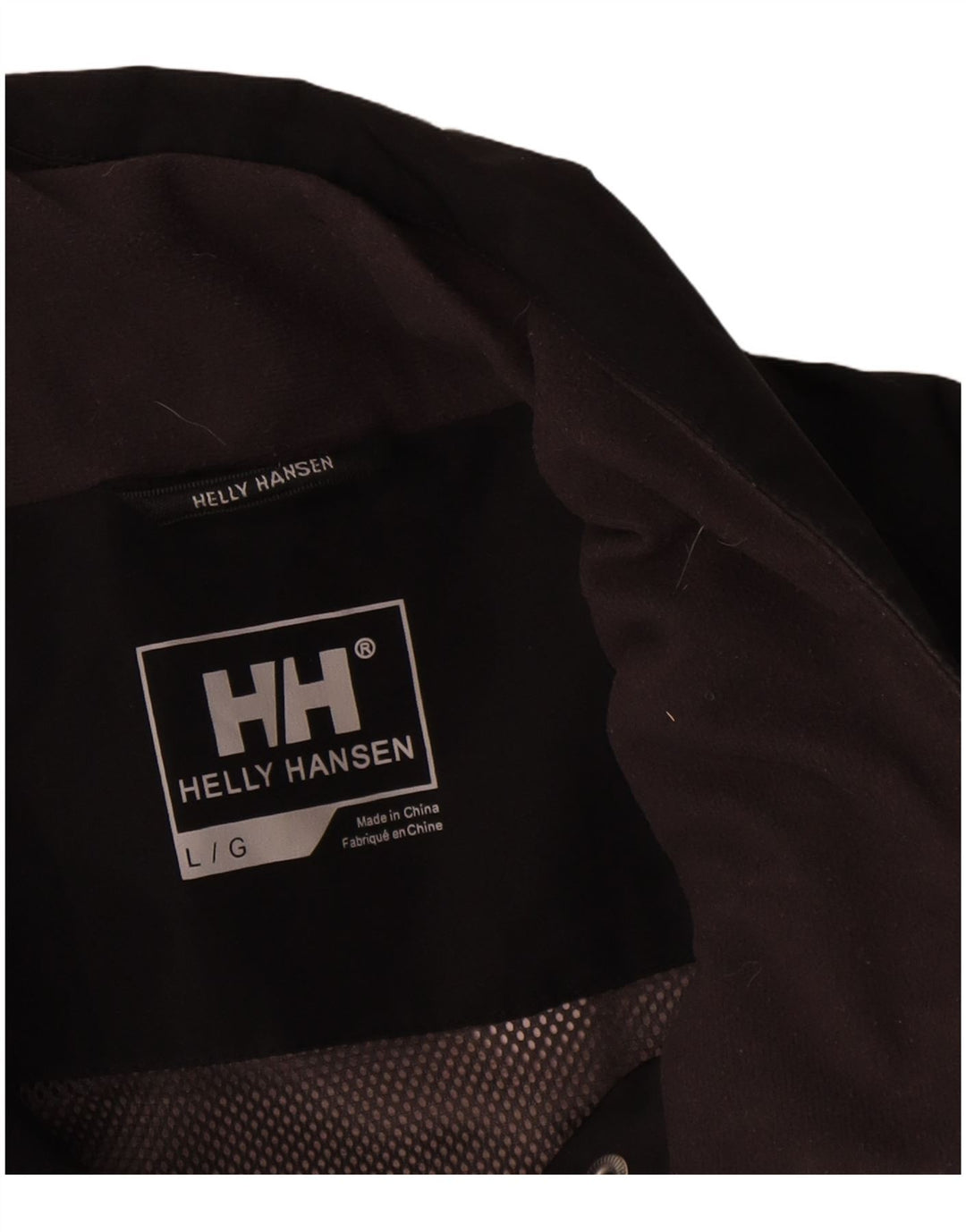 Helly Hansen Womens Graphic Rain Jacket UK 16 Large Black Polyester
