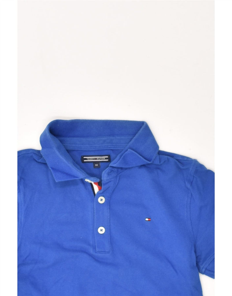 TOMMY HILFIGER Boys Polo Shirt 11-12 Years Blue Cotton | Vintage Tommy Hilfiger | Thrift | Second-Hand Tommy Hilfiger | Used Clothing | Messina Hembry 