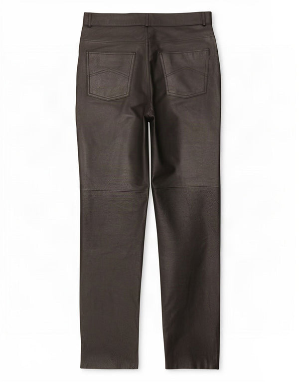 Vintage Womens Straight Leather Trousers EU 40 Medium W29 L31 Black