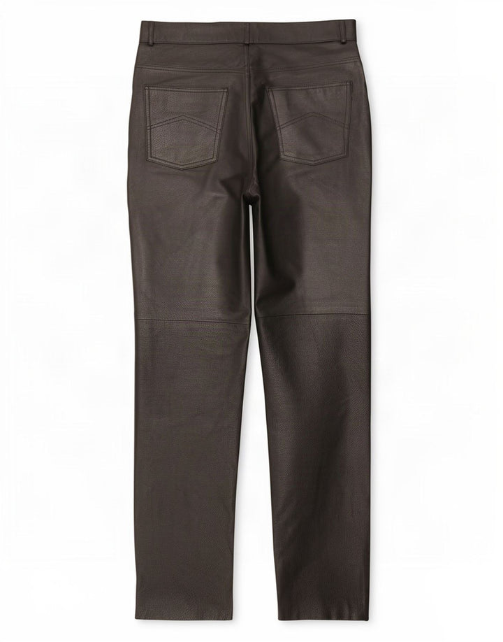 Vintage Womens Straight Leather Trousers EU 40 Medium W29 L31 Black